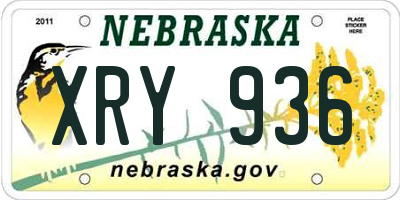 NE license plate XRY936