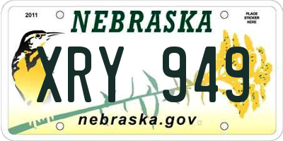 NE license plate XRY949