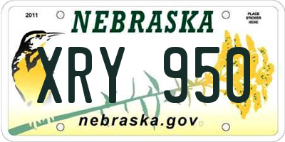 NE license plate XRY950