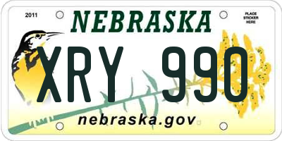 NE license plate XRY990