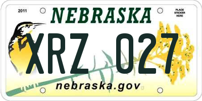 NE license plate XRZ027
