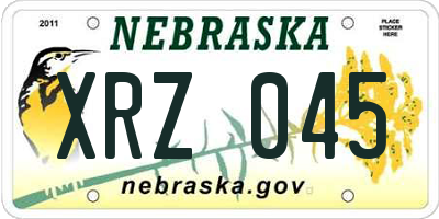 NE license plate XRZ045