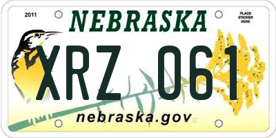 NE license plate XRZ061