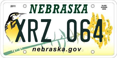 NE license plate XRZ064