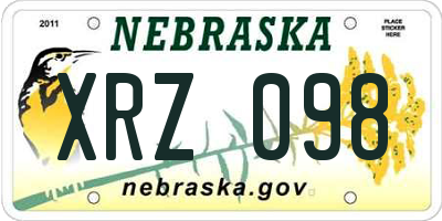 NE license plate XRZ098