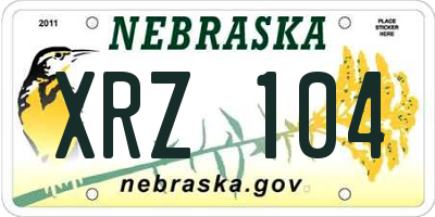 NE license plate XRZ104