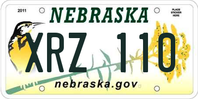 NE license plate XRZ110