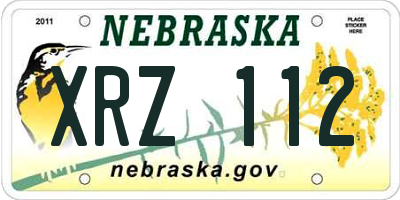 NE license plate XRZ112
