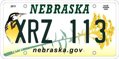 NE license plate XRZ113