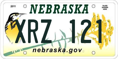 NE license plate XRZ121