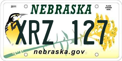 NE license plate XRZ127