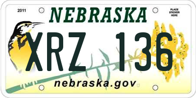 NE license plate XRZ136