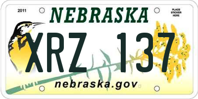 NE license plate XRZ137