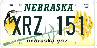NE license plate XRZ151