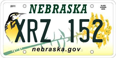 NE license plate XRZ152