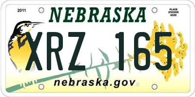 NE license plate XRZ165