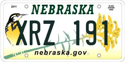 NE license plate XRZ191