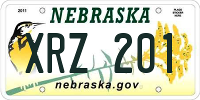 NE license plate XRZ201