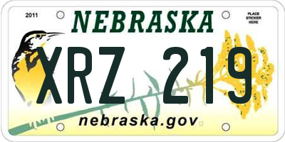 NE license plate XRZ219