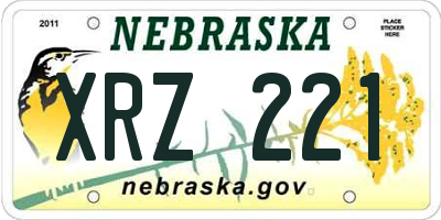 NE license plate XRZ221