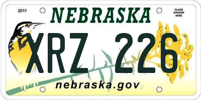 NE license plate XRZ226