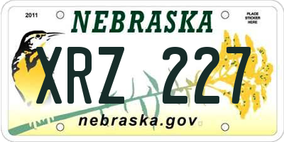NE license plate XRZ227