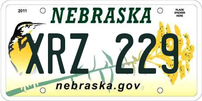 NE license plate XRZ229