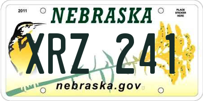 NE license plate XRZ241