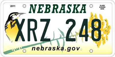 NE license plate XRZ248