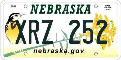 NE license plate XRZ252