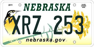 NE license plate XRZ253