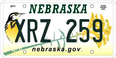 NE license plate XRZ259