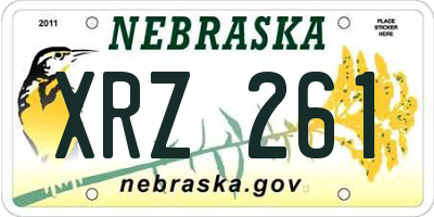 NE license plate XRZ261