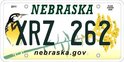 NE license plate XRZ262