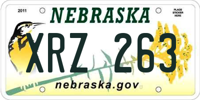 NE license plate XRZ263