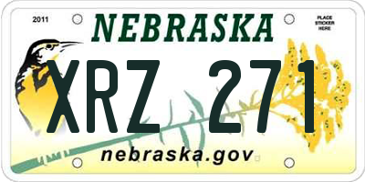 NE license plate XRZ271