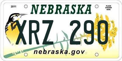 NE license plate XRZ290
