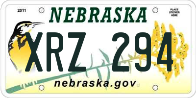 NE license plate XRZ294