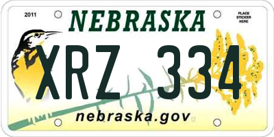 NE license plate XRZ334