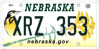 NE license plate XRZ353