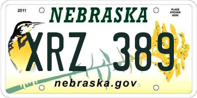 NE license plate XRZ389