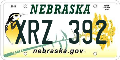 NE license plate XRZ392
