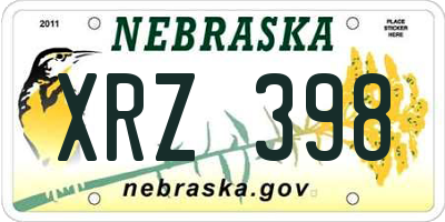 NE license plate XRZ398