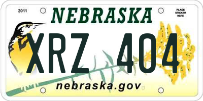 NE license plate XRZ404