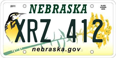 NE license plate XRZ412