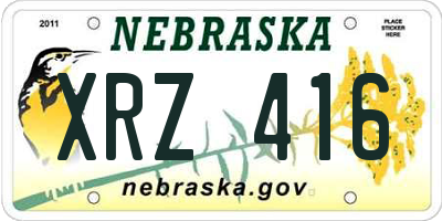 NE license plate XRZ416