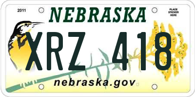 NE license plate XRZ418