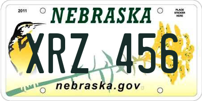 NE license plate XRZ456