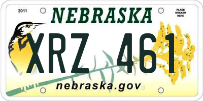 NE license plate XRZ461