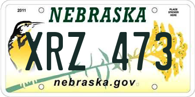 NE license plate XRZ473